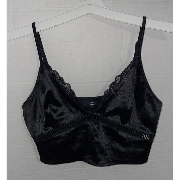 Missguided Tops - Vintage Silky Missguided black cropped Camisoles Tank Top 8